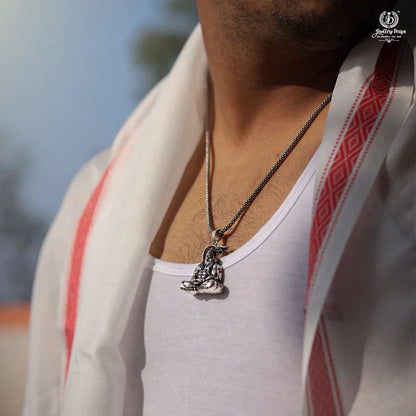 Shri Hanuman Ji Silver Locket With Chain